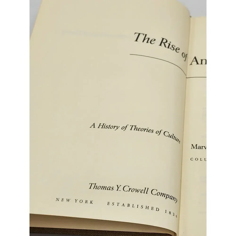 Rise Anthropological Theory History Theories Culture Marvin Harris Vintage 1968